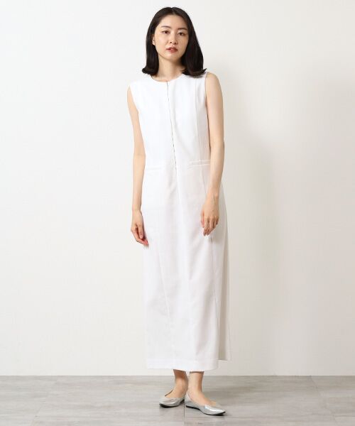 VERSEAU / ヴェルソー ロング・マキシ丈ワンピース | リネンライクIラインOP | 詳細2