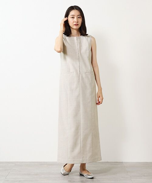 VERSEAU / ヴェルソー ロング・マキシ丈ワンピース | リネンライクIラインOP | 詳細4