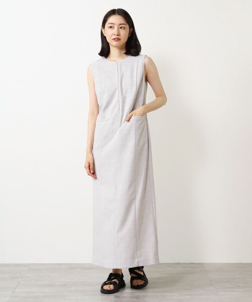 VERSEAU / ヴェルソー ロング・マキシ丈ワンピース | リネンライクIラインOP | 詳細11