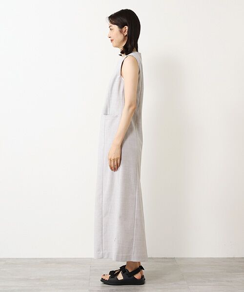VERSEAU / ヴェルソー ロング・マキシ丈ワンピース | リネンライクIラインOP | 詳細12