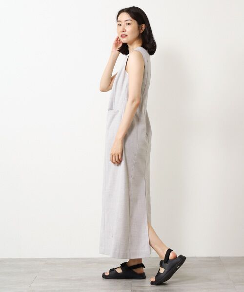VERSEAU / ヴェルソー ロング・マキシ丈ワンピース | リネンライクIラインOP | 詳細14