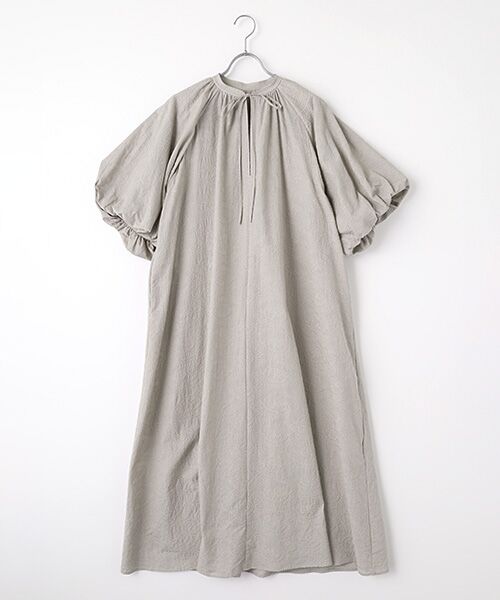 VERSEAU/ヴェルソー バルーンスリーブカフタンレースOP グレー F VERSEAU/ヴェルソー バルーンスリーブカフタンレースOP グレー F