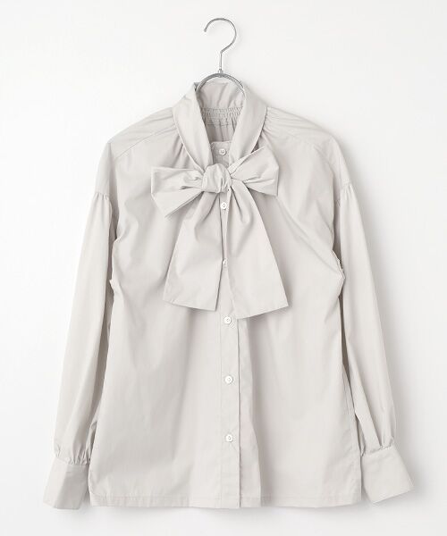 VERSEAU / ヴェルソー シャツ・ブラウス | ボウタイボリュームシャツ（ライトグレー）