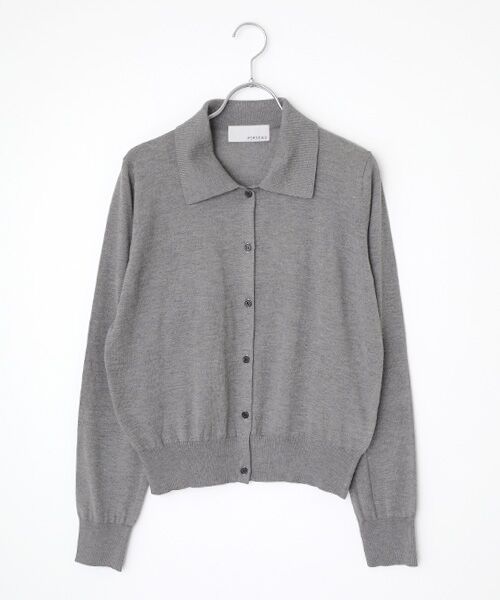 VERSEAU/ヴェルソー ミニマルニットカーディガン グレー フリー VERSEAU/ヴェルソー ミニマルニットカーディガン グレー フリー