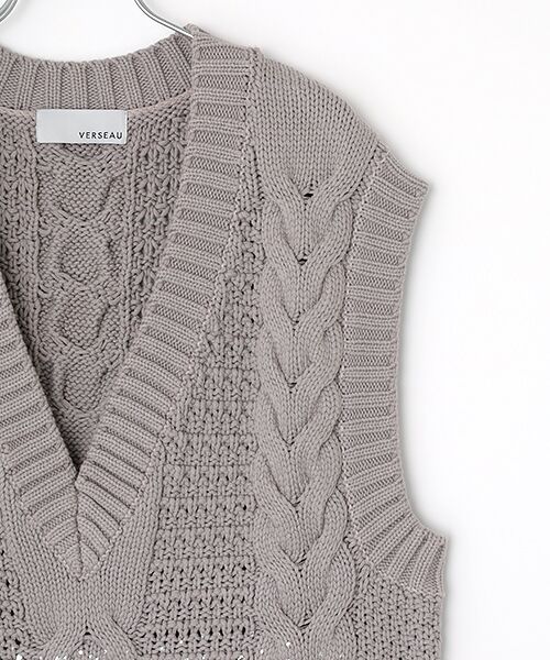 VERSEAU / ヴェルソー ニット・セーター | 箔プリントニットベスト | 詳細3