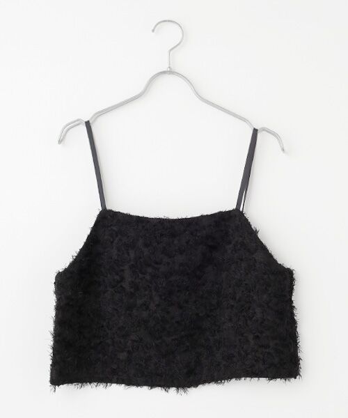 VERSEAU / ヴェルソー キャミソール・チューブトップ | ロングシャギージャカードキャミソール（ブラック）