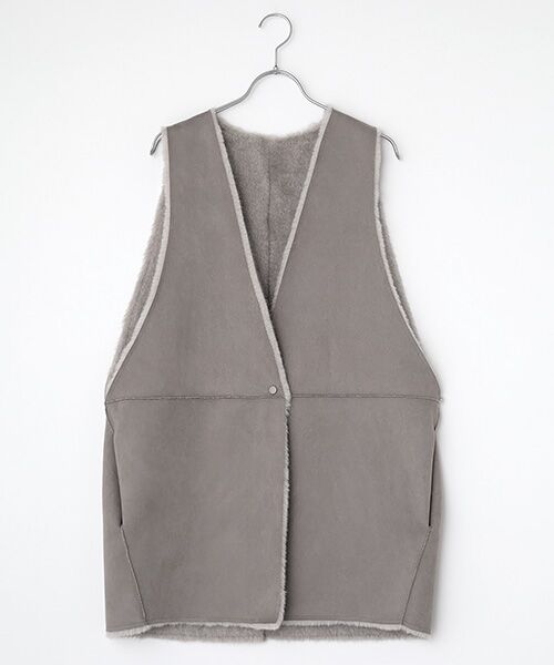 VERSEAU / ヴェルソー ベスト | エコラクーンファーショートジレ | 詳細9