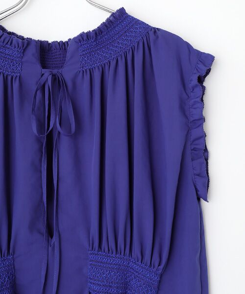 VERSEAU / ヴェルソー ロング・マキシ丈ワンピース | フレンチスリーブ・スモッキングワンピース | 詳細2