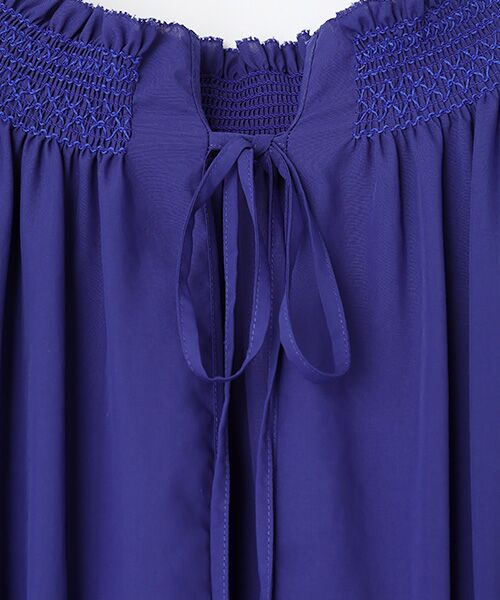 VERSEAU / ヴェルソー ロング・マキシ丈ワンピース | フレンチスリーブ・スモッキングワンピース | 詳細5