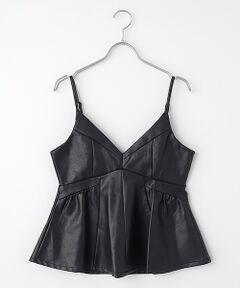 VERSEAU / ヴェルソー キャミソール・チューブトップ | フェイクレザーペプラムトップ