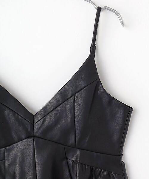 VERSEAU / ヴェルソー キャミソール・チューブトップ | フェイクレザーペプラムトップ | 詳細2