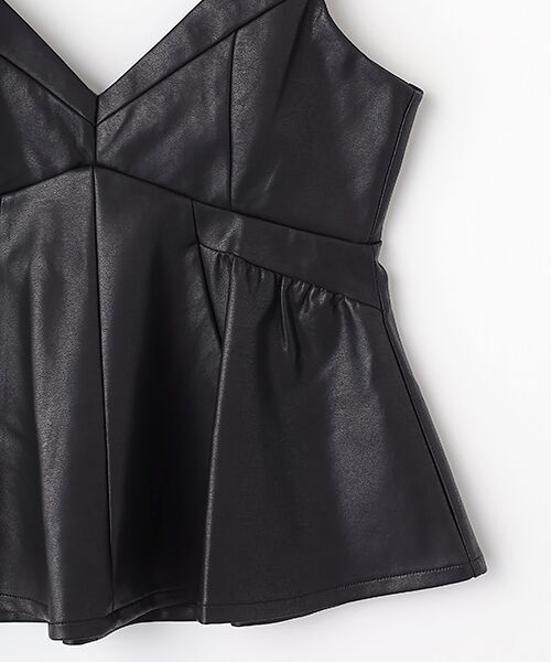 VERSEAU / ヴェルソー キャミソール・チューブトップ | フェイクレザーペプラムトップ | 詳細3