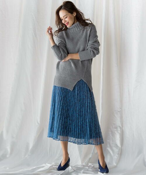 セール 大きいサイズ ニットワンピース プリーツスカート ワンピース Viaggio Blu 大きいサイズ ビアッジョブルー おおきい サイズ ファッション通販 タカシマヤファッションスクエア