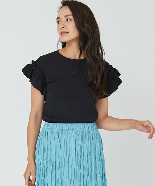 セール 大きいサイズ 袖フリルプルオーバー 手洗い可能 ニット セーター Viaggio Blu 大きいサイズ ビアッジョブルー おおきいサイズ ファッション通販 タカシマヤファッションスクエア