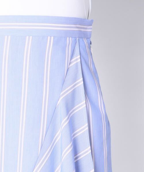 Viaggio Blu / ビアッジョブルー スカート | 【洗濯機OK】ストライプイレギュラーマーメイドスカート | 詳細5