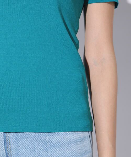 Viaggio Blu / ビアッジョブルー ニット・セーター | 襟ぐりスカラップ半袖ニット | 詳細7