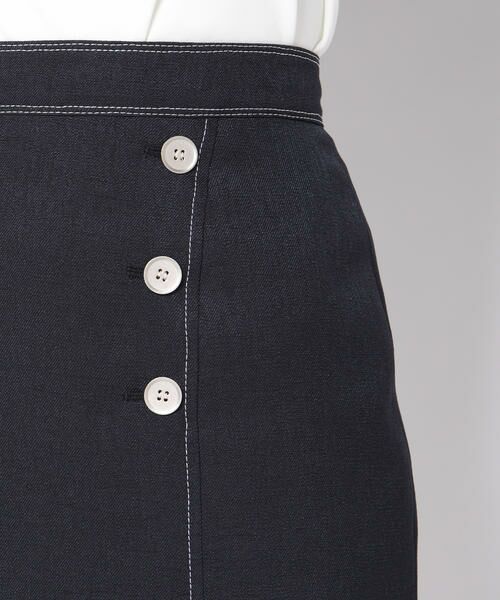 Viaggio Blu / ビアッジョブルー スカート | メランジツイルボタン付きスカート | 詳細3