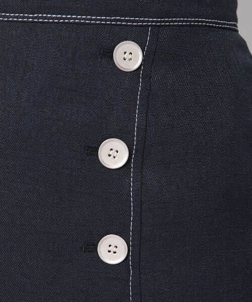 Viaggio Blu / ビアッジョブルー スカート | メランジツイルボタン付きスカート | 詳細5