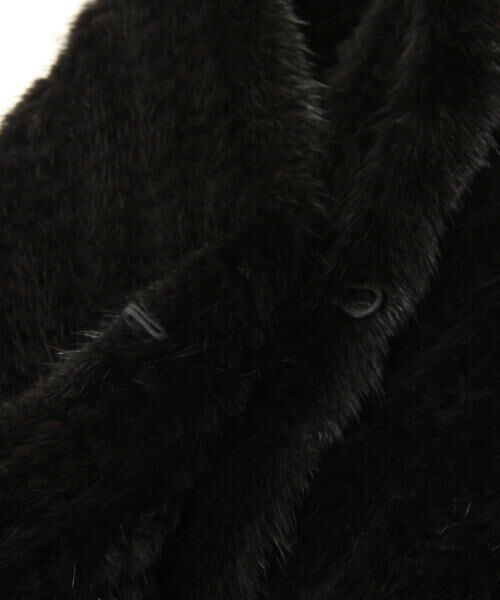 未使用品▲FUR COLLECTION ファーコレクション MINK ミンク 軽量 ボンボン付 本毛皮ショール/ストール ブラック 毛質艶やか・柔らか◎　g106-st30330-01