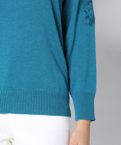 Viaggio Blu / ビアッジョブルー ニット・セーター | 【手洗い可】12Gカット刺繍ラグランプルオーバー | 詳細6