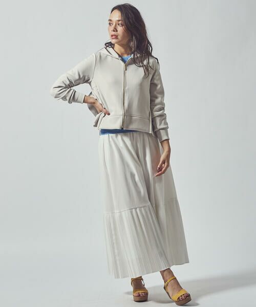 Viaggio Blu / ビアッジョブルー スカート | リネンライク裾切替プリーツスカート | 詳細10