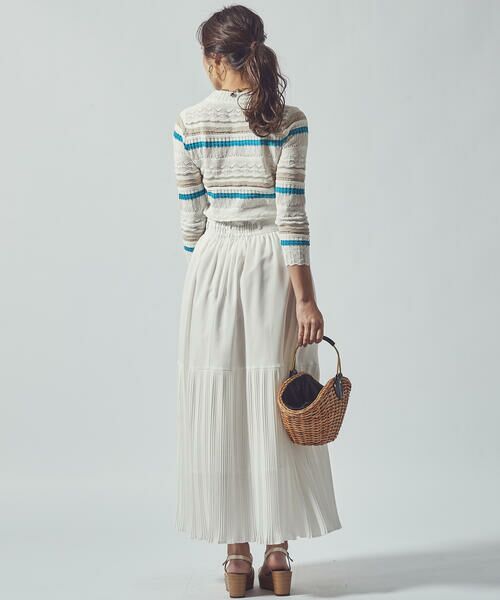 Viaggio Blu / ビアッジョブルー スカート | リネンライク裾切替プリーツスカート | 詳細2