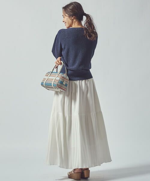 Viaggio Blu / ビアッジョブルー スカート | リネンライク裾切替プリーツスカート | 詳細6