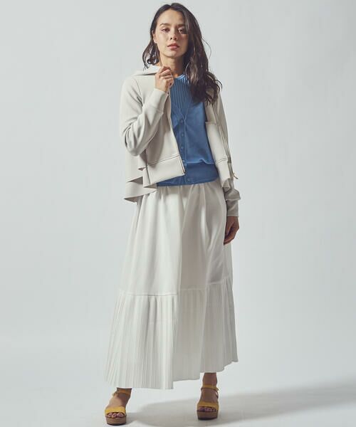 Viaggio Blu / ビアッジョブルー スカート | リネンライク裾切替プリーツスカート | 詳細9