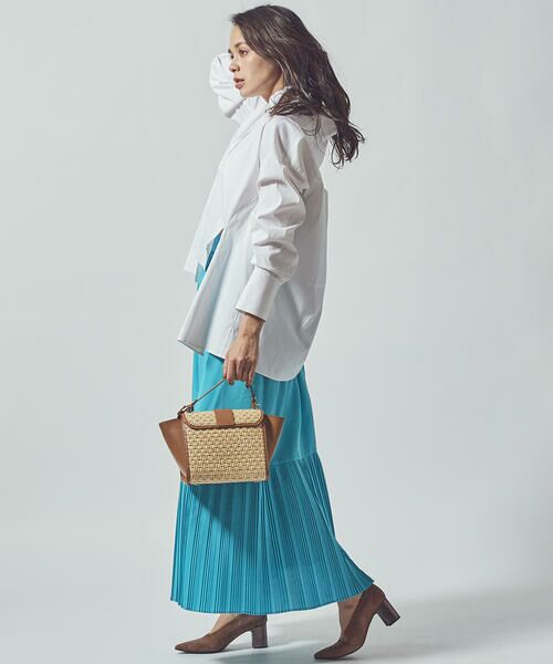 Viaggio Blu / ビアッジョブルー スカート | リネンライク裾切替プリーツスカート | 詳細19