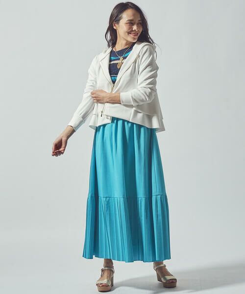 Viaggio Blu / ビアッジョブルー スカート | リネンライク裾切替プリーツスカート | 詳細23