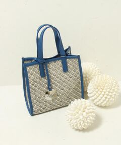 ≪BEVINI≫JUTE SQUARE BAG