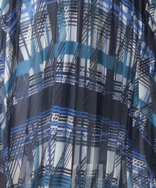 Viaggio Blu / ビアッジョブルー スカート | ≪SET UP対応≫幾何チェックプリントプリーツスカート | 詳細12