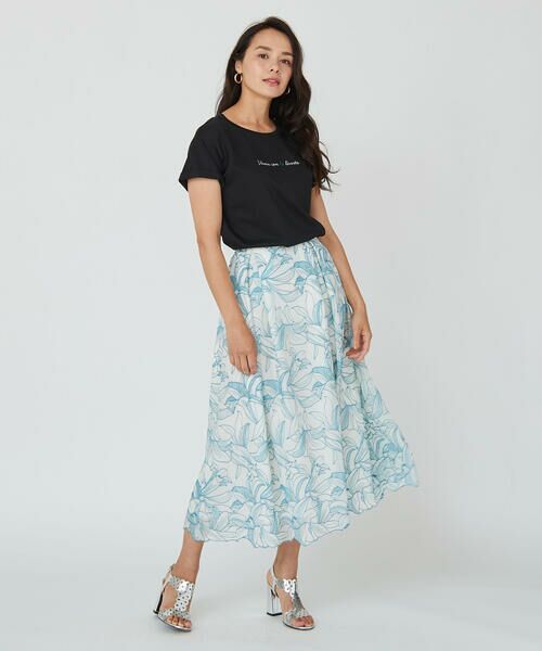 Viaggio Blu / ビアッジョブルー スカート | フラワー刺繍楊柳スカート | 詳細20