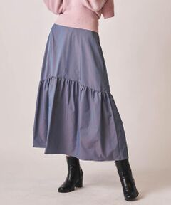 【WEB別注】ソフトタッチタフタギャザー使いスカート