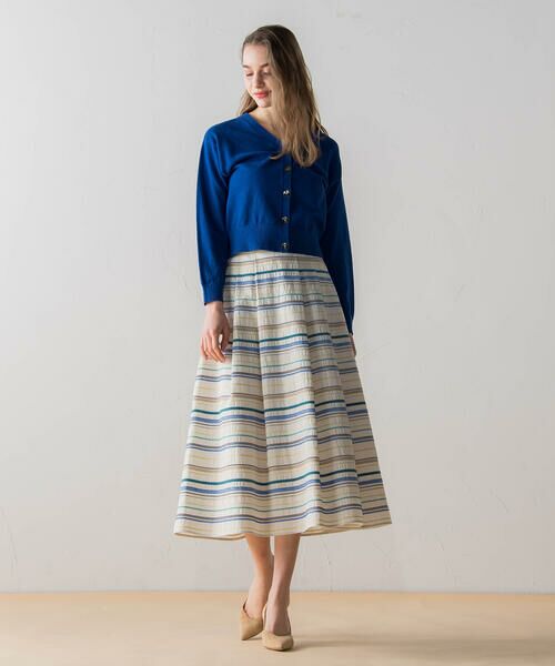 Viaggio Blu / ビアッジョブルー スカート | マルチボーダー刺繍スカート | 詳細4