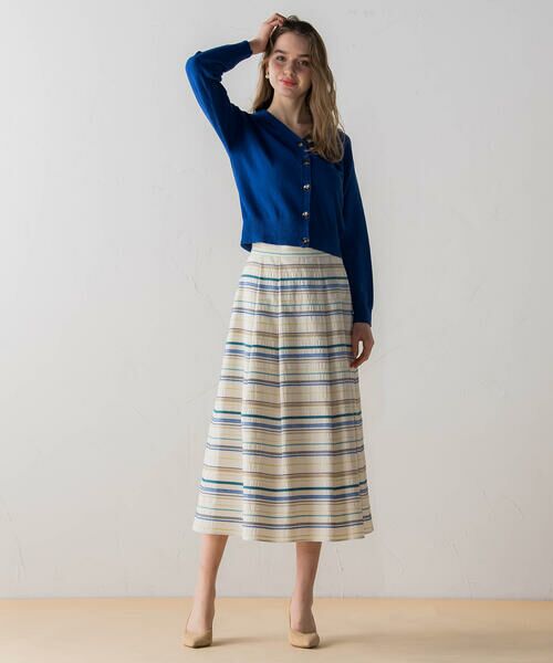 Viaggio Blu / ビアッジョブルー スカート | マルチボーダー刺繍スカート | 詳細5
