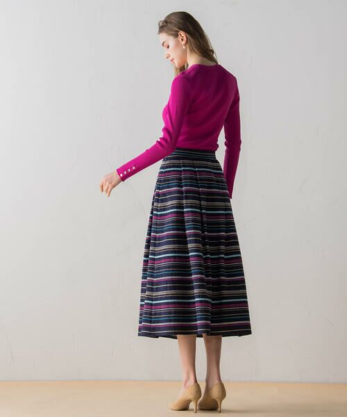 Viaggio Blu / ビアッジョブルー スカート | マルチボーダー刺繍スカート | 詳細8