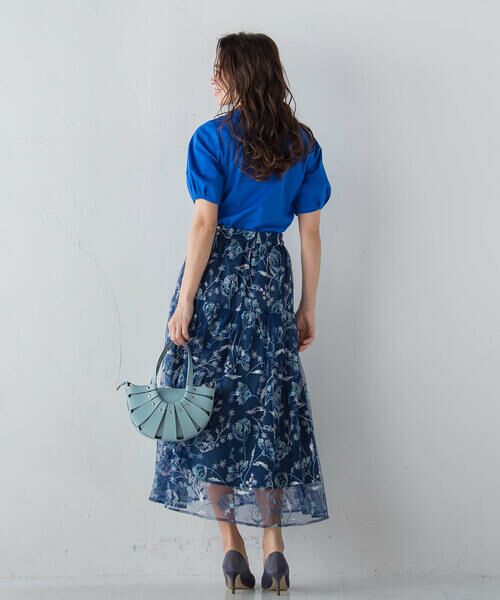 Viaggio Blu / ビアッジョブルー スカート | 花柄スパングルチュールスカート≪洗濯機で洗える≫ | 詳細15