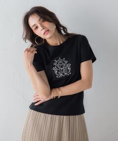 アルビニオーガニックポンチレース刺繍Tシャツ≪洗濯機で洗える≫