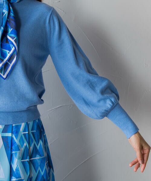 Viaggio Blu / ビアッジョブルー ニット・セーター | 幾何プリントスカーフ付きプルオーバー≪手洗い可能/セットアップ対応≫ | 詳細21