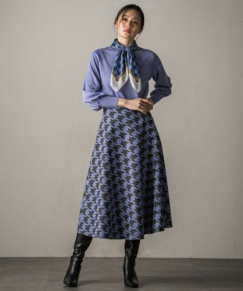 千鳥刺繍サーキュラースカート （ミニ・ひざ丈スカート）｜Viaggio Blu