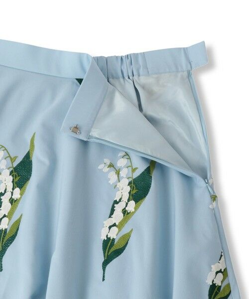 Viaggio Blu / ビアッジョブルー ミニ・ひざ丈スカート | スズラン刺繍サーキュラースカート | 詳細10
