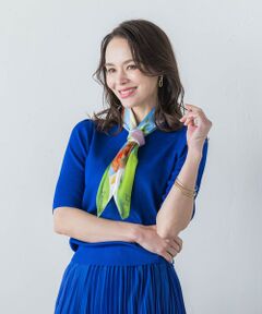 Viaggio Blu / ビアッジョブルー ニット・セーター | LUCINDAスカーフ付きプルオーバー≪手洗い可能≫