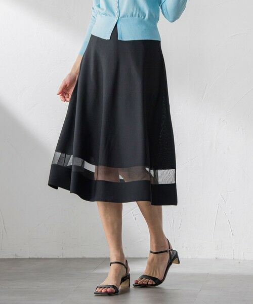 Viaggio Blu / ビアッジョブルー ミニ・ひざ丈スカート | 【WEB限定&一部店舗】裾シアーニットスカート≪手洗い可能≫ | 詳細1