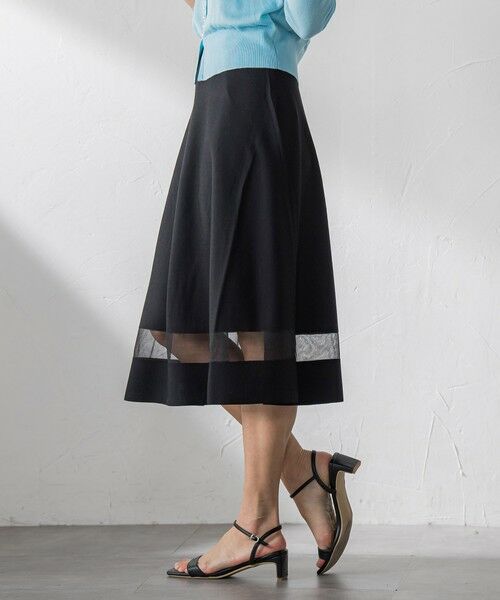 Viaggio Blu / ビアッジョブルー ミニ・ひざ丈スカート | 【WEB限定&一部店舗】裾シアーニットスカート≪手洗い可能≫ | 詳細2