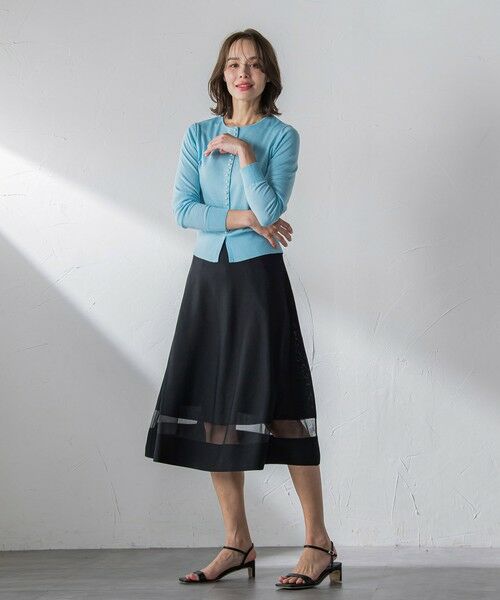 Viaggio Blu / ビアッジョブルー ミニ・ひざ丈スカート | 【WEB限定&一部店舗】裾シアーニットスカート≪手洗い可能≫ | 詳細6