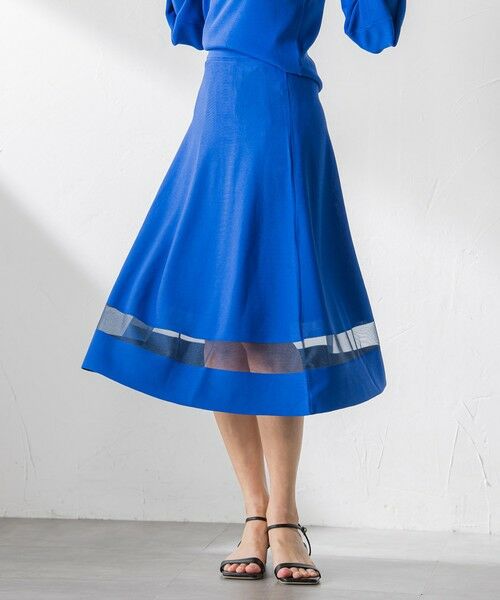 Viaggio Blu / ビアッジョブルー ミニ・ひざ丈スカート | 【WEB限定&一部店舗】裾シアーニットスカート≪手洗い可能≫ | 詳細11