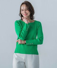 Viaggio Blu / ビアッジョブルー ニット・セーター | ワイドリブ袖ビジュープルオーバー≪手洗い可能≫