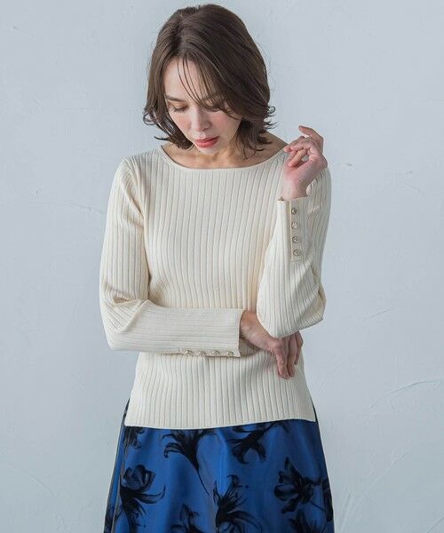 Viaggio Blu / ビアッジョブルー ニット・セーター | ワイドリブ袖ビジュープルオーバー≪手洗い可能≫ | 詳細2