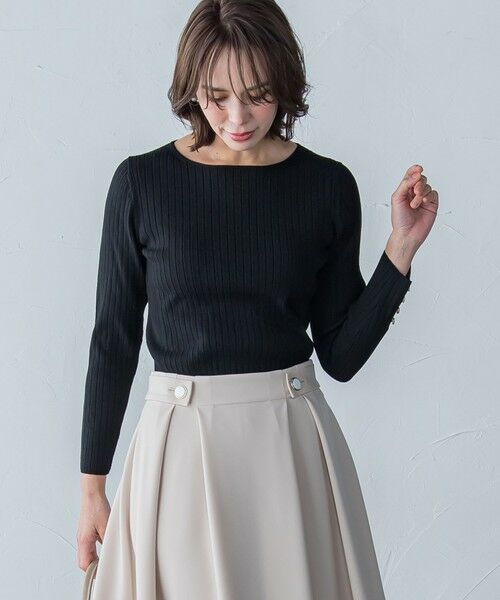 Viaggio Blu / ビアッジョブルー ニット・セーター | ワイドリブ袖ビジュープルオーバー≪手洗い可能≫ | 詳細6